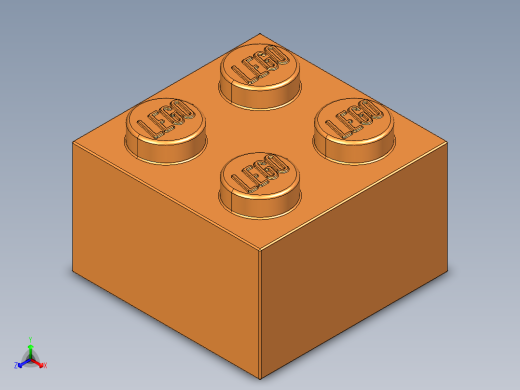 乐高套装 4421基本积木-4153825 - 3003 Bright Orange Brick 2 x 2.STEP正等轴测缩略图