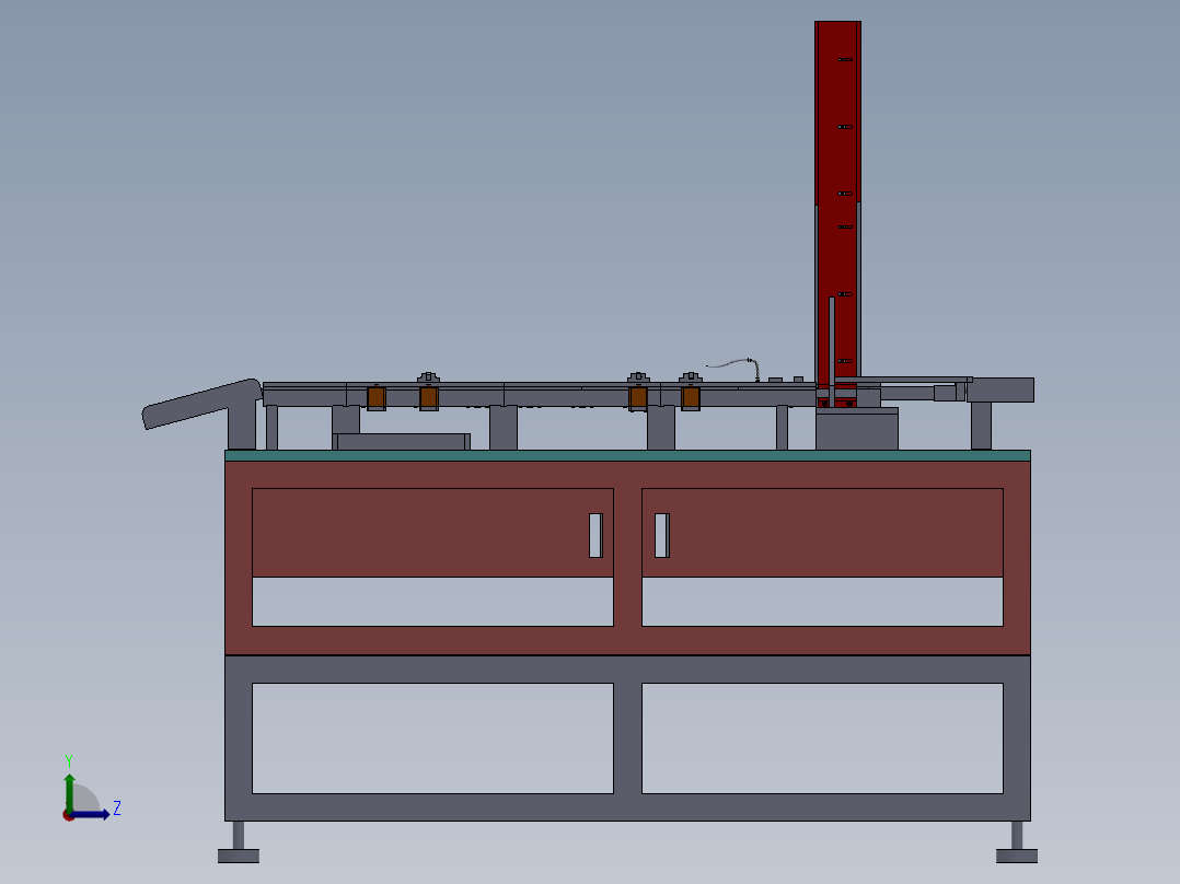机械去毛刺自动生产sw17可编辑左视图
