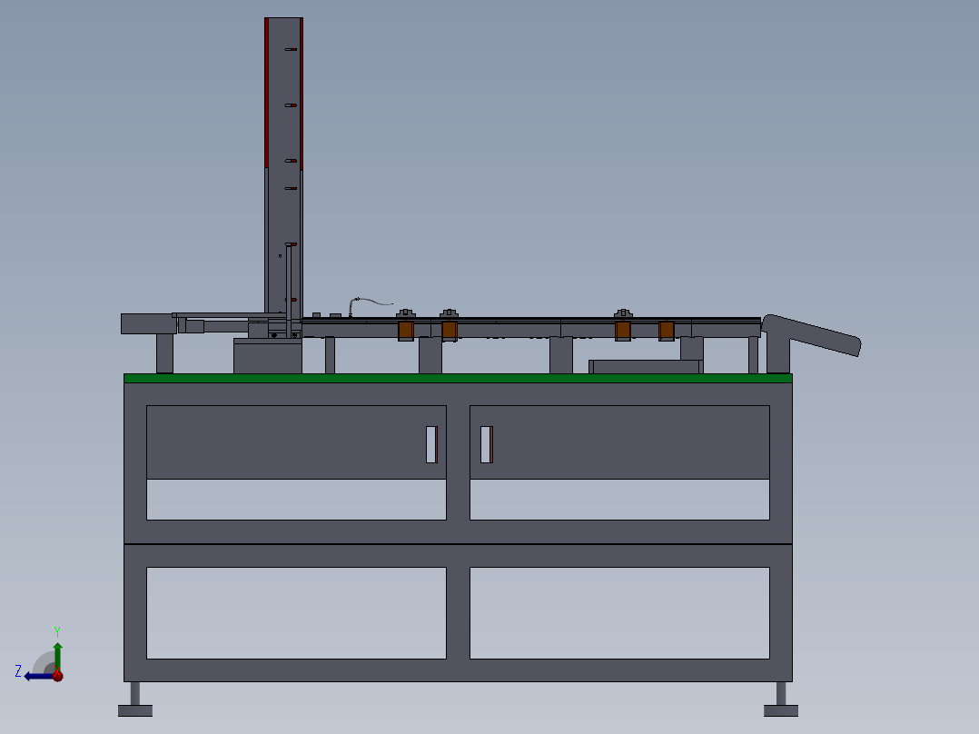 机械去毛刺自动生产sw17可编辑右视图