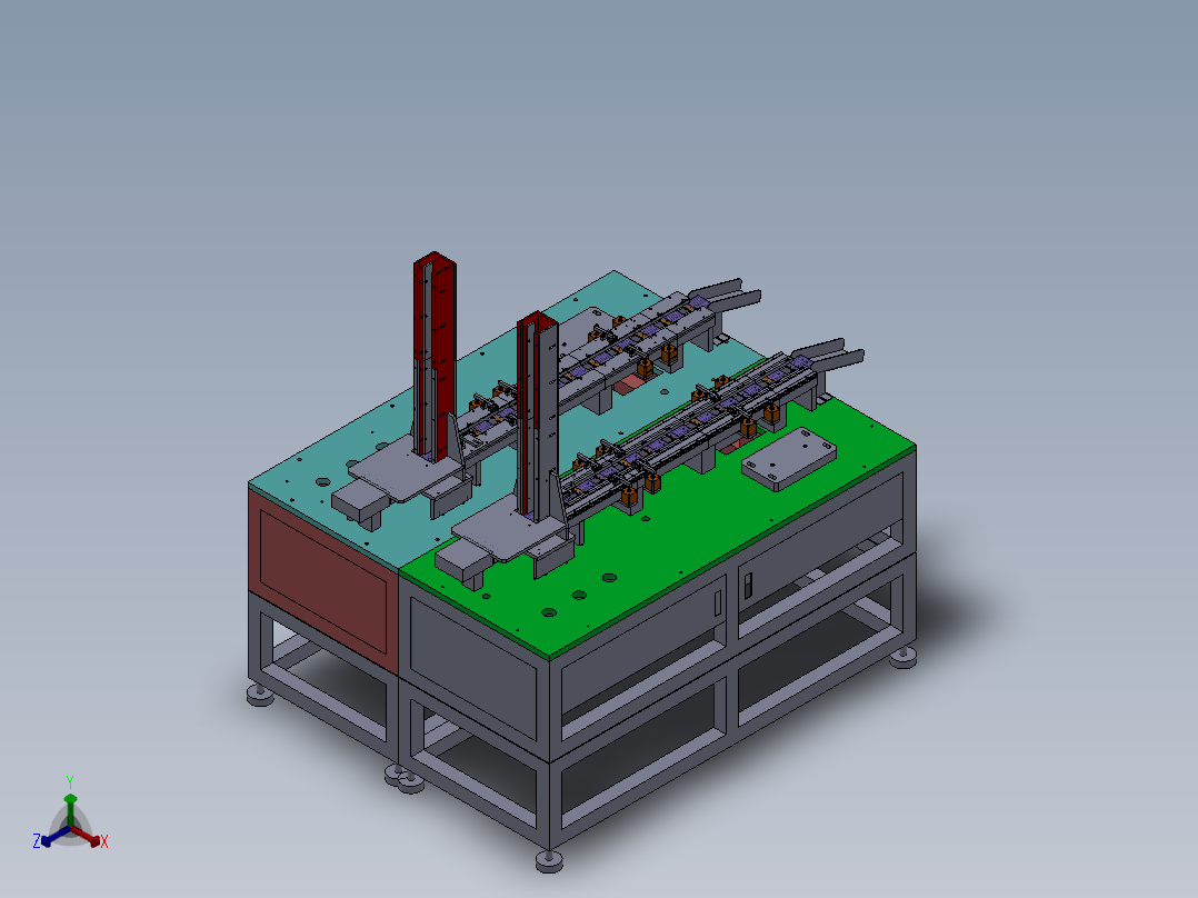 机械去毛刺自动生产sw17可编辑正等轴测图