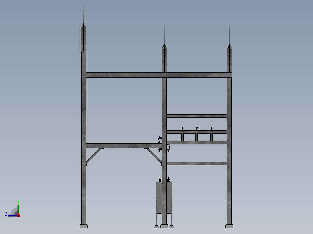 13.8 kV 变电站总装方案右视图