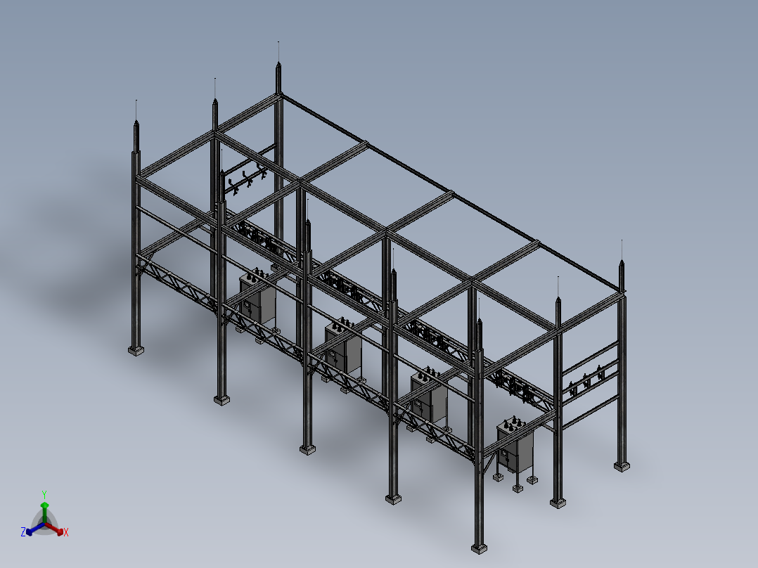 13.8 kV 变电站总装方案正等轴测图