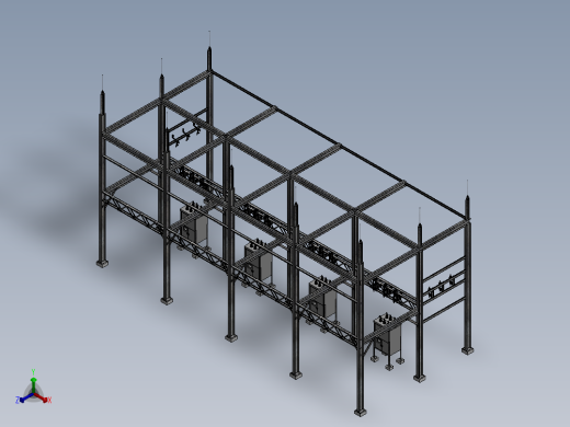 13.8 kV 变电站总装方案正等轴测缩略图