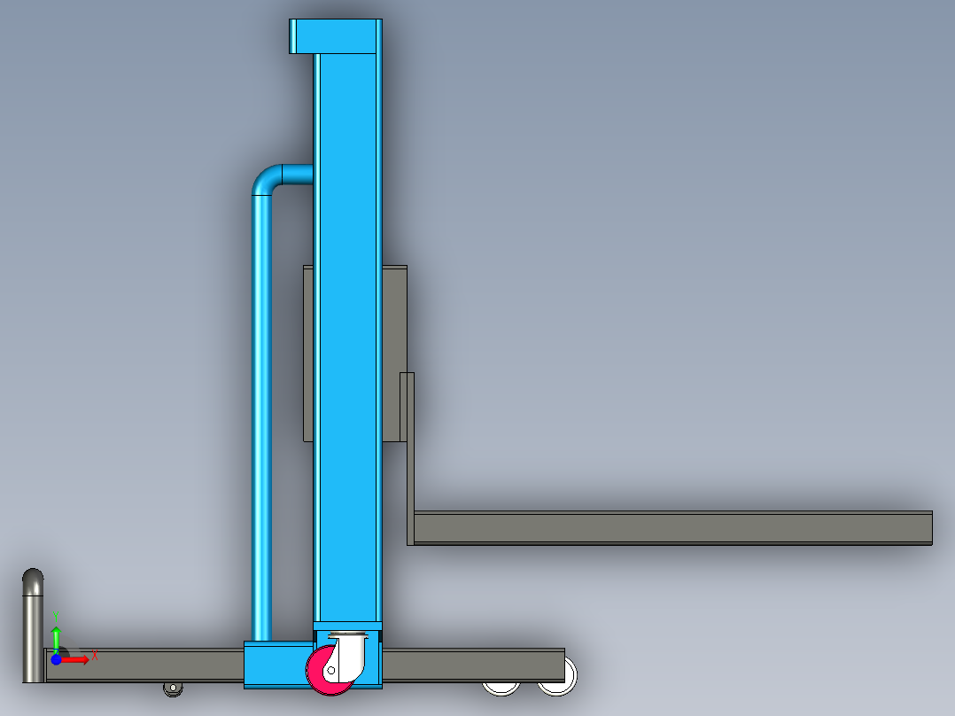 电动随车叉车前视图