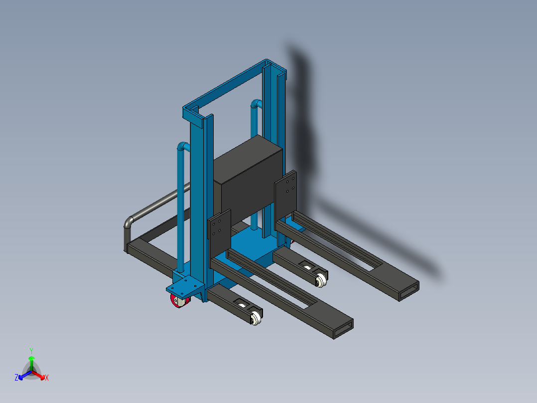 电动随车叉车正等轴测图