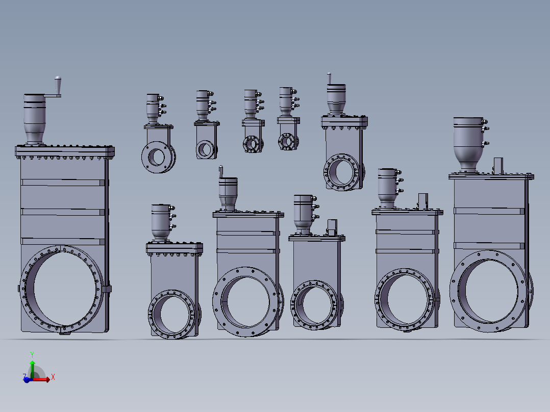 11款GVM-S11500特高压手动闸阀模型主视图
