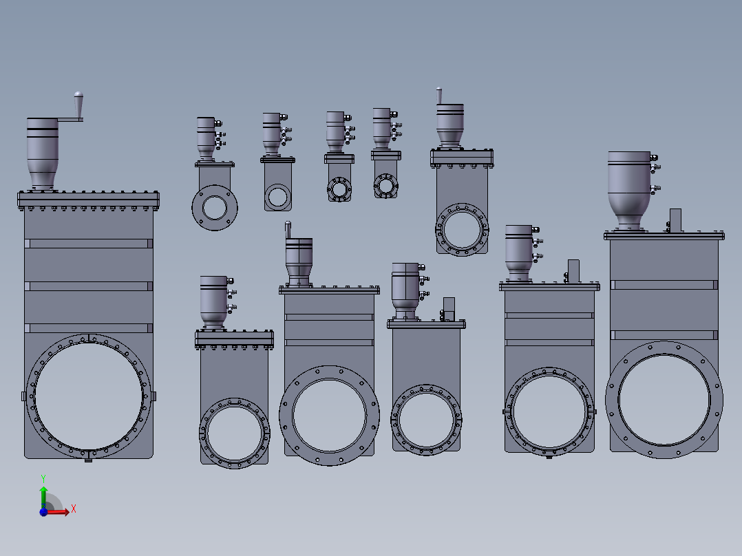 11款GVM-S11500特高压手动闸阀模型前视图