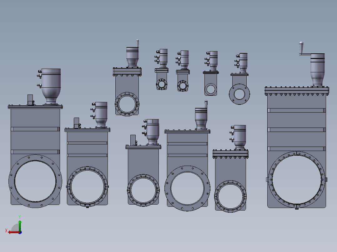 11款GVM-S11500特高压手动闸阀模型后视图