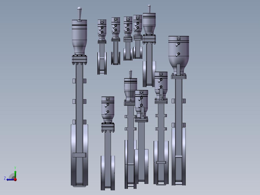 11款GVM-S11500特高压手动闸阀模型右视图