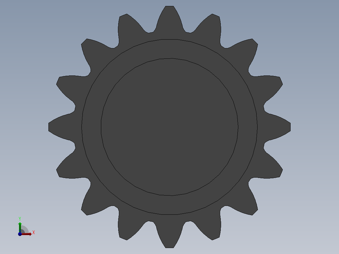 A0004019-16齿锥形螺旋齿轮前视图