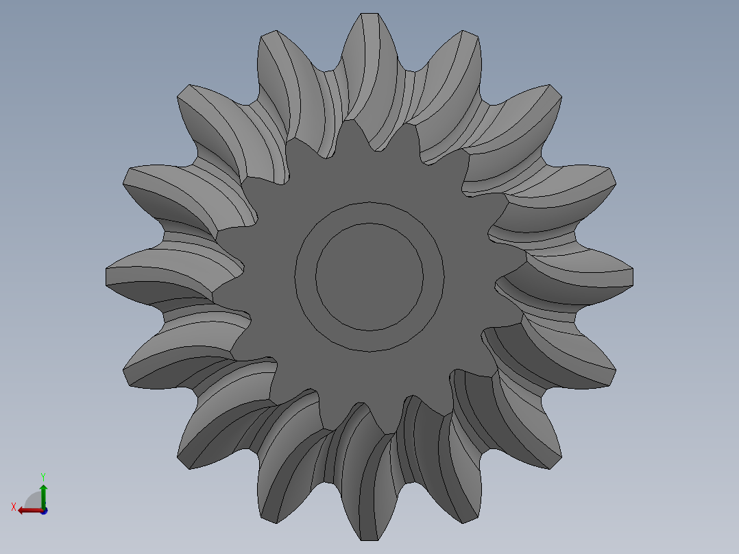 A0004019-16齿锥形螺旋齿轮后视图