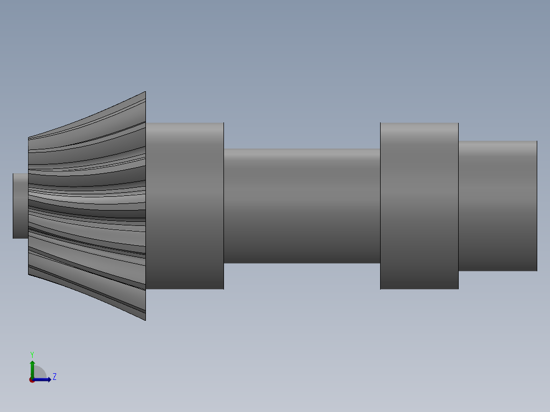 A0004019-16齿锥形螺旋齿轮左视图