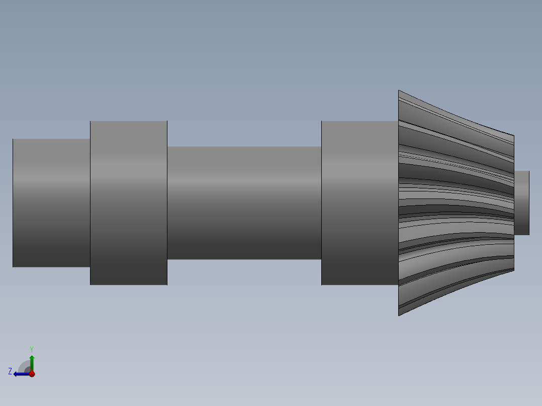 A0004019-16齿锥形螺旋齿轮右视图