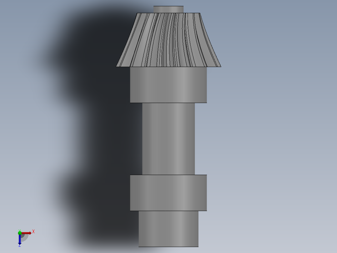 A0004019-16齿锥形螺旋齿轮俯视图
