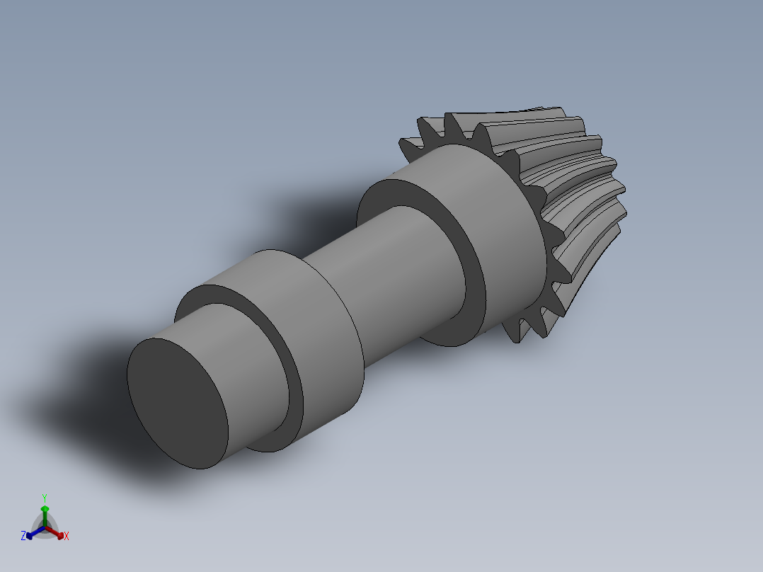 A0004019-16齿锥形螺旋齿轮正等轴测图