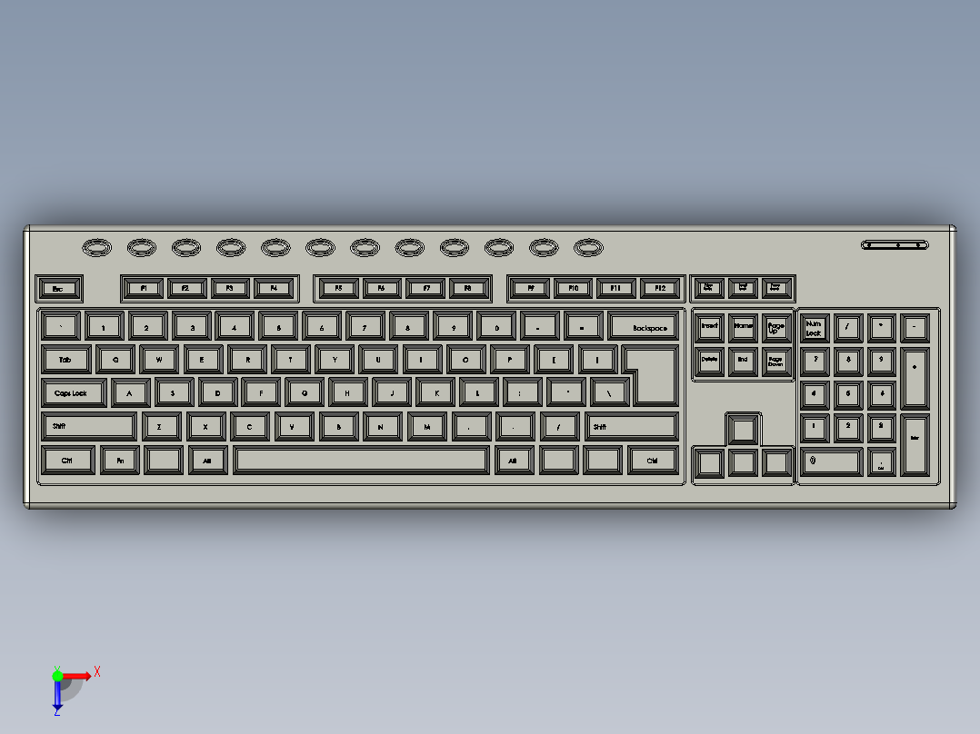 机械键盘设计俯视图
