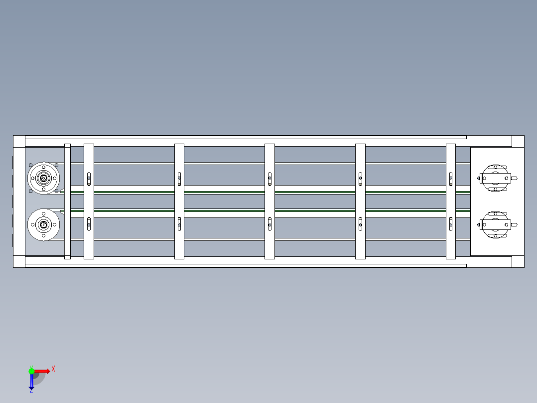 半自动提桶套袋机俯视图