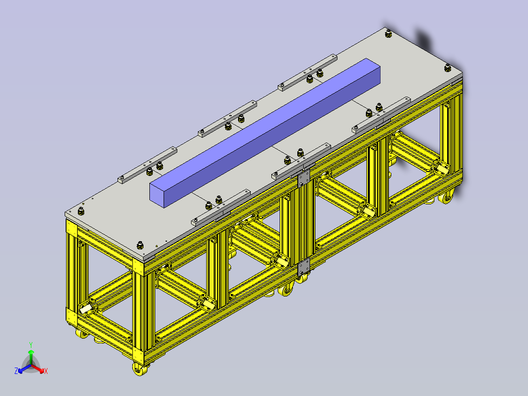 一款加长精密滑台机构3D图主视图