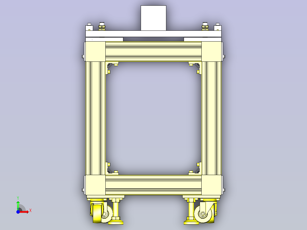 一款加长精密滑台机构3D图前视图