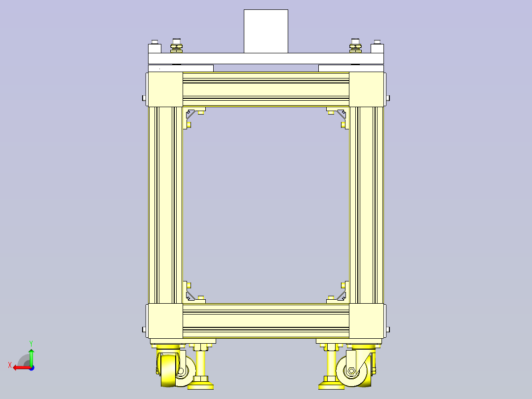 一款加长精密滑台机构3D图后视图