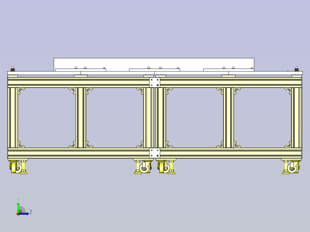 一款加长精密滑台机构3D图左视图