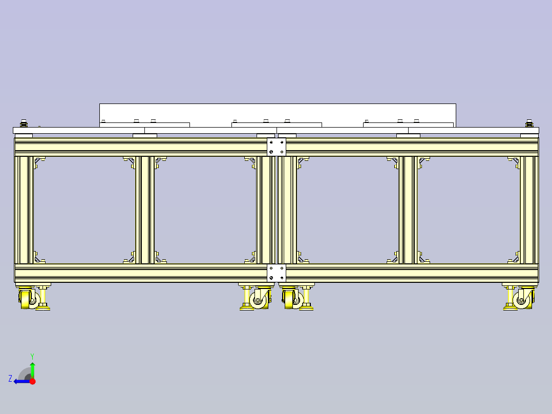 一款加长精密滑台机构3D图右视图