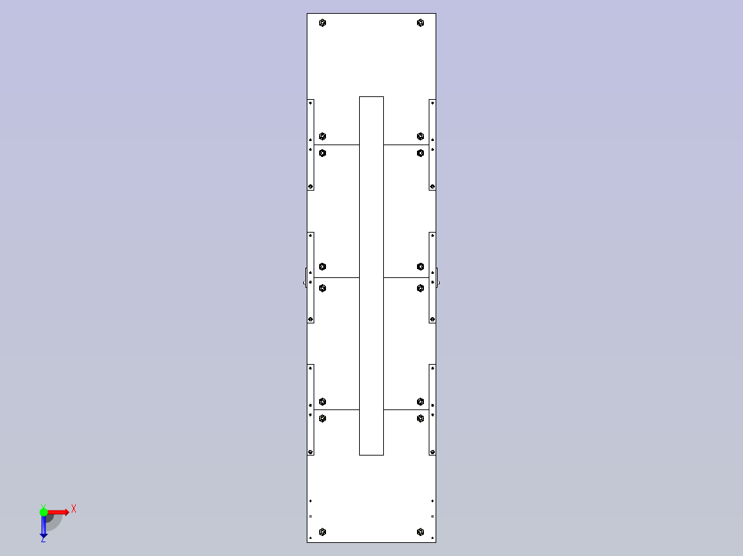 一款加长精密滑台机构3D图俯视图