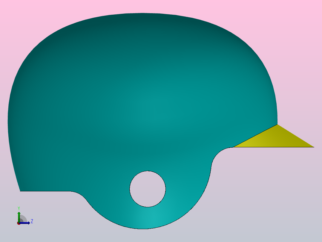 头盔外壳左视图