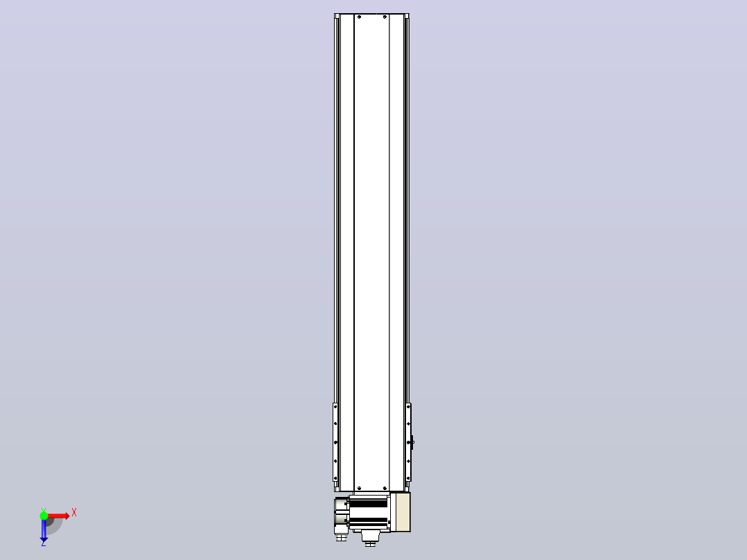 皮带直线轴半封闭可选导轨TPA-HNB-220D-176-L1000-RU-C-P1K-N3俯视图