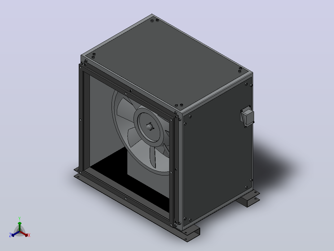 JAFF-H-X低噪声风机箱[JAFF-X-710H]正等轴测图