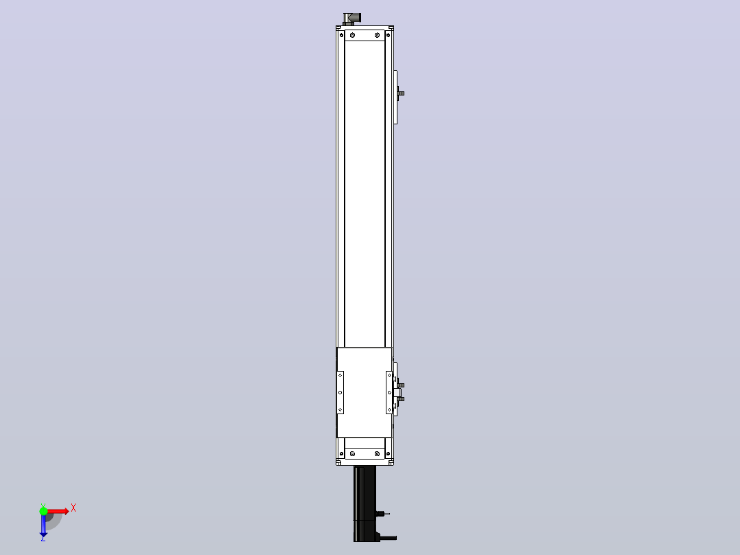 SCS12-550-BC-100W+煞車滚珠花健、支撑座、滚珠丝杠、交叉导轨、直线模组俯视图