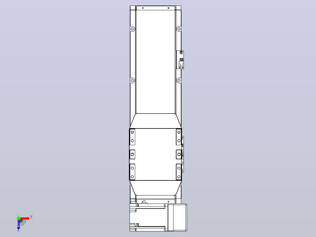 机器人皮带驱动直线轴TPA-GCB-150-P80-L250-RU-M75-N3俯视图