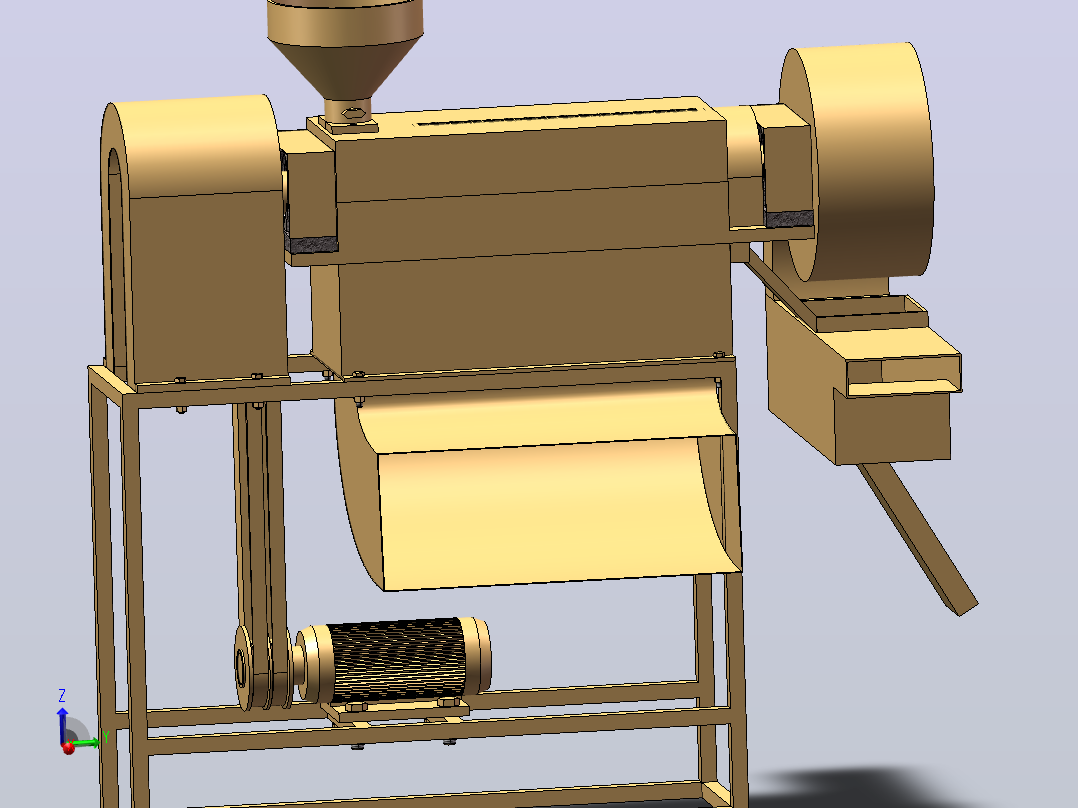 小型新质碾米机结构设计 sw+CAD+说明书主视图