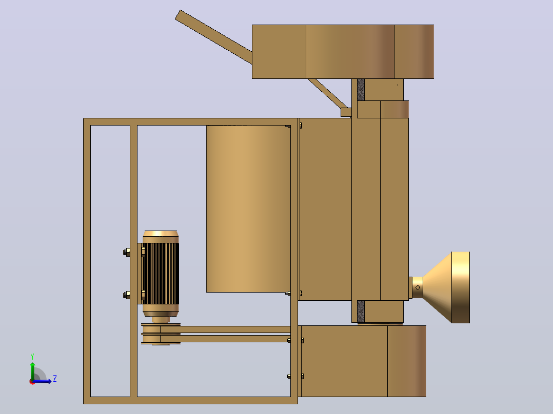 小型新质碾米机结构设计 sw+CAD+说明书左视图