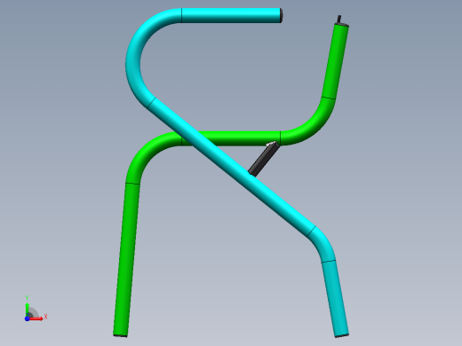 靠背椅3D模型综合管件结构体前视缩略图