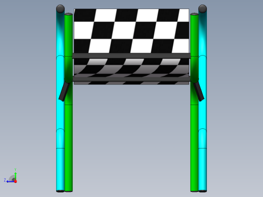靠背椅3D模型综合管件结构体右视缩略图