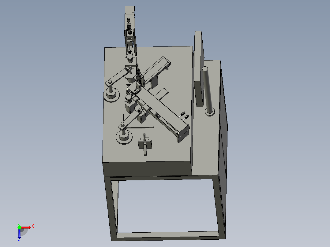 智能笔自动测试机3D模型俯视图