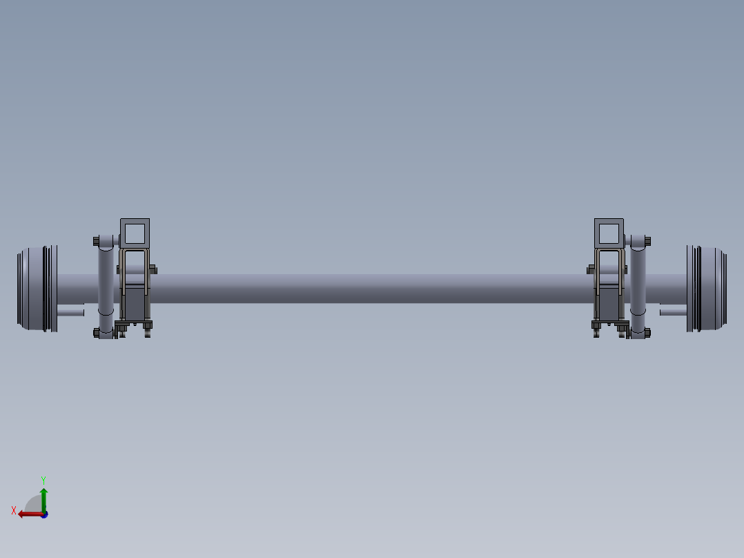 solidworks 挂车悬架后视图