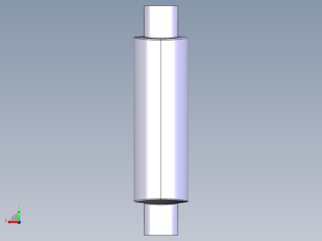 汽车消音器后视图