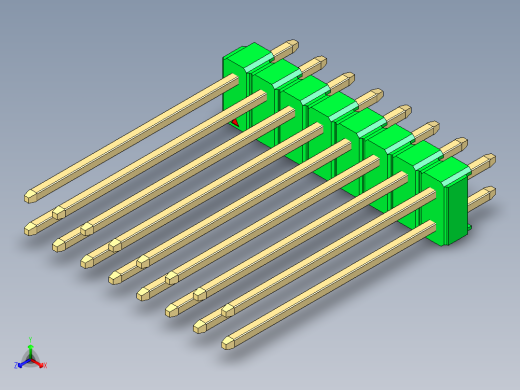 彩色公头100mil（2.54mm）系列-DS1021_green_2x08p_100mil_Type19_rev1.0