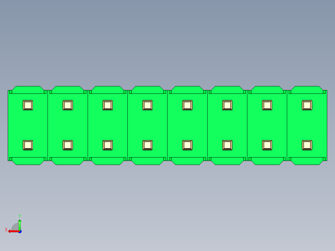 彩色公头100mil（2.54mm）系列-DS1021_green_2x08p_100mil_Type19_rev1.0后视图