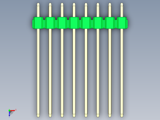 彩色公头100mil（2.54mm）系列-DS1021_green_2x08p_100mil_Type19_rev1.0俯视缩略图