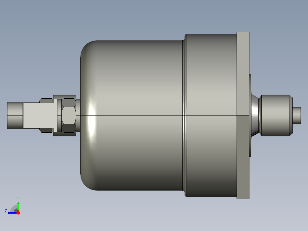 气动基本电路的手动触点右视图