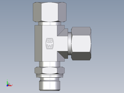 卡套式工业通用硬管接头EO_Adjustable_locknut_run_tee_LEE16ZSMCF前视缩略图