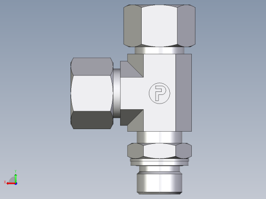 卡套式工业通用硬管接头EO_Adjustable_locknut_run_tee_LEE16ZSMCF后视缩略图