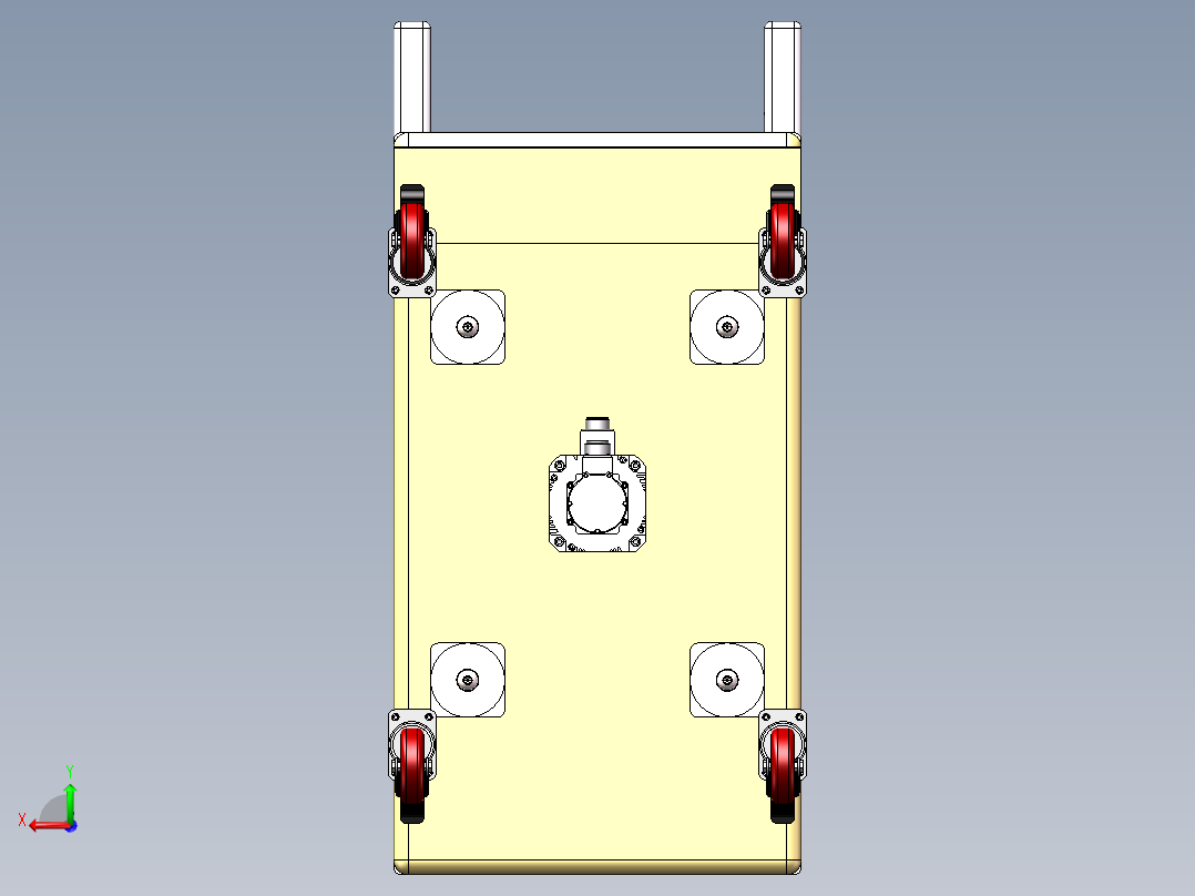 手术台移动车后视图