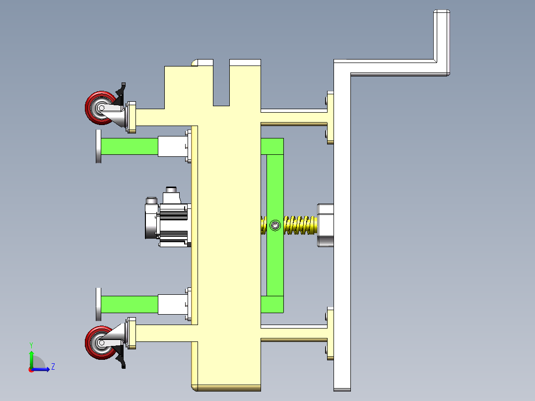 手术台移动车左视图
