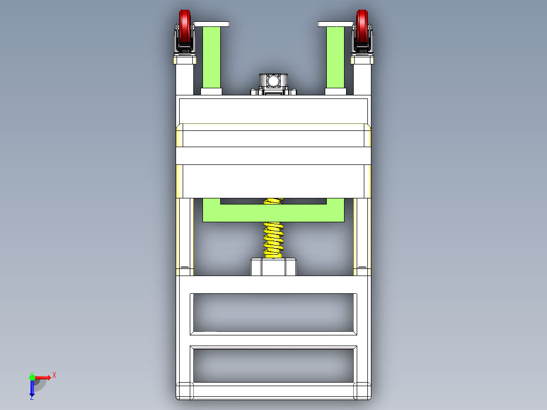 手术台移动车俯视图