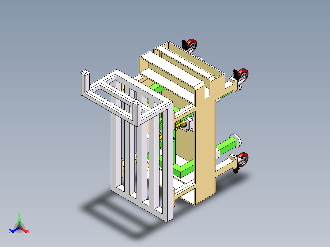 手术台移动车正等轴测图