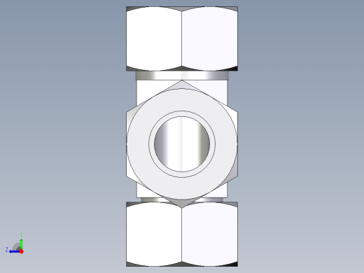 卡套式工业通用硬管接头EO_Swivel_nut_run_tee_EL30ZSCF右视缩略图